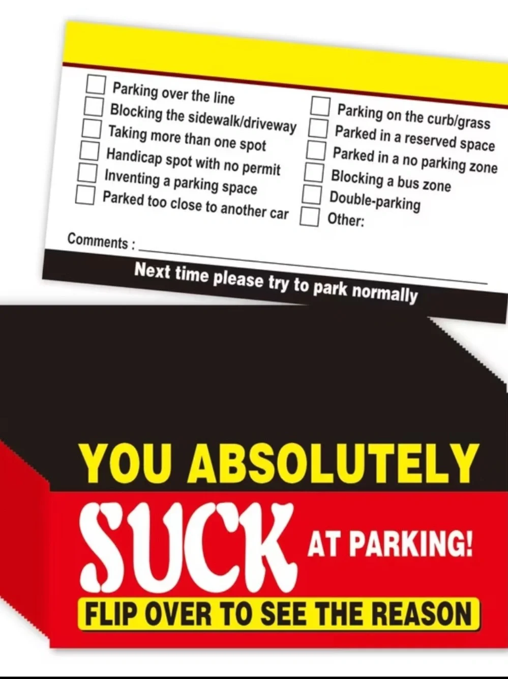 50pc. Funny Parking Violation Cards NIP